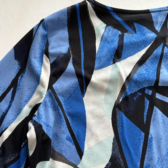 Alfani Top Blouse Women Size S P 3/4 Sleeve Crewneck Point-Hem Casual Stretch GU - Picture 3 of 9